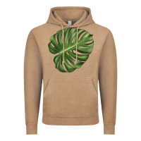 Vintage Coffee Monstera Leaf Vintage Hoodie - LillyAllenDesigns
