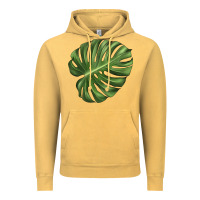 Vintage Mustard Monstera Leaf Vintage Hoodie - LillyAllenDesigns