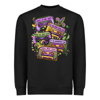 Black mardi gras cassette tapes Heavyweight Sweatshirt - MaliasSmallBusiness