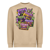 Mushroom mardi gras cassette tapes Heavyweight Sweatshirt - MaliasSmallBusiness