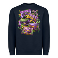 Navy mardi gras cassette tapes Heavyweight Sweatshirt - MaliasSmallBusiness