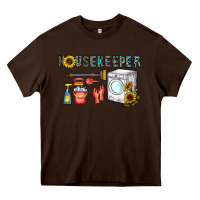 Chocolate Brown housekeeper Heavy Core Tee - CowhideDigitalArt