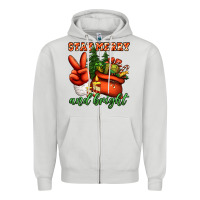 Dove Grey stay merry and bright peace hand Zipper Hoodie - Jasminsmagicworld