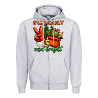 Heather Grey stay merry and bright peace hand Zipper Hoodie - Jasminsmagicworld