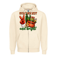 Sandshell stay merry and bright peace hand Zipper Hoodie - Jasminsmagicworld