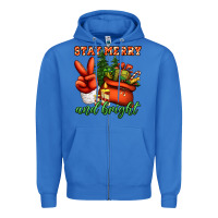 True Royal stay merry and bright peace hand Zipper Hoodie - Jasminsmagicworld