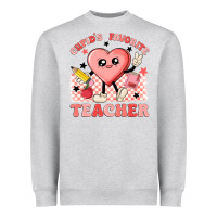 Heather Grey cupid's favorite teacher Heavyweight Sweatshirt - MaliasSmallBusiness