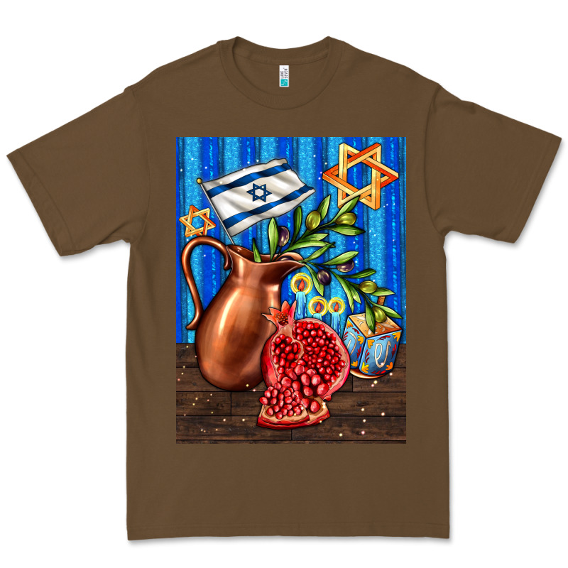 Hanukkah Table With Oil Pitcher Premium Tee by AdoDesignShop | Teevron