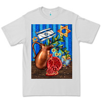 Dove Grey hanukkah table with oil pitcher Premium Tee - AdoDesignShop