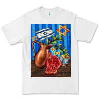 White hanukkah table with oil pitcher Premium Tee - AdoDesignShop