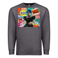 Charcoal Heather pop art gothic girl Premium Sweatshirt - TumblerDesignByShophia