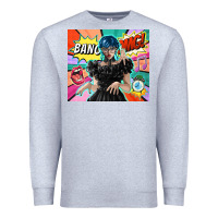 Heather Grey pop art gothic girl Premium Sweatshirt - TumblerDesignByShophia