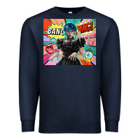 Navy pop art gothic girl Premium Sweatshirt - TumblerDesignByShophia