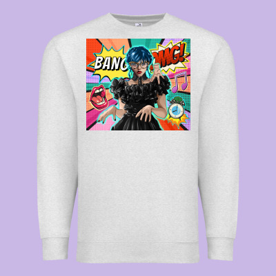 Pop Art Gothic Girl Premium Sweatshirt Designed By Tumblerdesignbyshophia