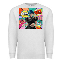 Oatmeal Heather pop art gothic girl Premium Sweatshirt - TumblerDesignByShophia