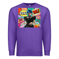 Purple pop art gothic girl Premium Sweatshirt - TumblerDesignByShophia