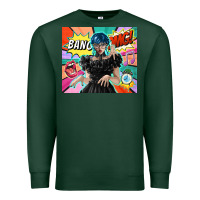 Sports Green pop art gothic girl Premium Sweatshirt - TumblerDesignByShophia