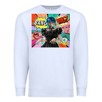 White pop art gothic girl Premium Sweatshirt - TumblerDesignByShophia