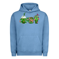 Pigment Pebble Blue Cactus Lover Cactus Coffee Cups Urban Hoodie - FaDigitalArtStudio