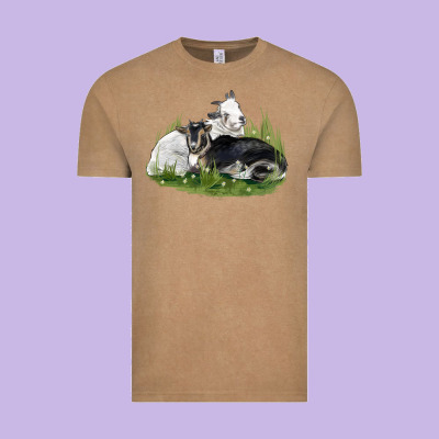 Two Baby Nigerian Dwarf Goat Vintage Tee Designed By Lillyallendesigns