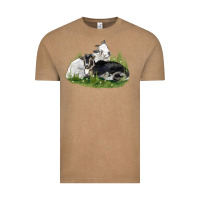 Vintage Coffee two baby nigerian dwarf goat Vintage Tee - LillyAllenDesigns