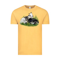 Vintage Mustard two baby nigerian dwarf goat Vintage Tee - LillyAllenDesigns