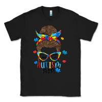 Black messy bun autism mom Classic Tee - MaliasSmallBusiness