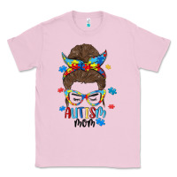 Bubblegum Pink messy bun autism mom Classic Tee - MaliasSmallBusiness