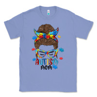 Colony Blue messy bun autism mom Classic Tee - MaliasSmallBusiness