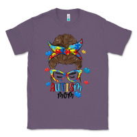 Lavender messy bun autism mom Classic Tee - MaliasSmallBusiness