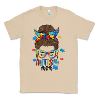 Mushroom messy bun autism mom Classic Tee - MaliasSmallBusiness