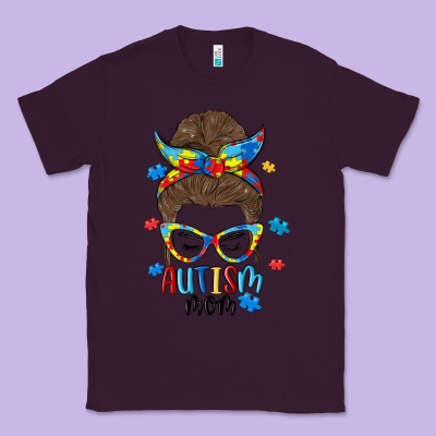 Messy Bun Autism Mom Classic Tee Designed By Maliassmallbusiness