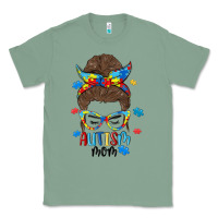 Sage messy bun autism mom Classic Tee - MaliasSmallBusiness