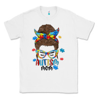White messy bun autism mom Classic Tee - MaliasSmallBusiness