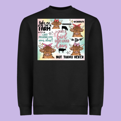 Cow Farm Life Heavyweight Sweatshirt Designed By Maliassmallbusiness