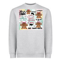 Heather Grey cow farm life Heavyweight Sweatshirt - MaliasSmallBusiness