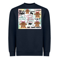 Navy cow farm life Heavyweight Sweatshirt - MaliasSmallBusiness