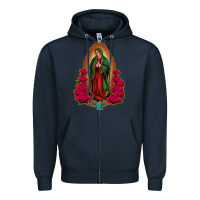 Navy our lady of guadalupe Zipper Hoodie - Jasminsmagicworld