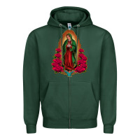 Sports Green our lady of guadalupe Zipper Hoodie - Jasminsmagicworld