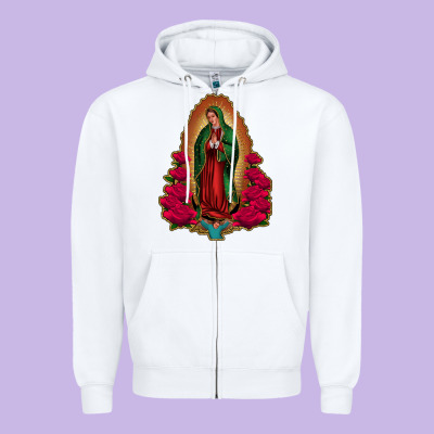 Our Lady Of Guadalupe Zipper Hoodie Designed By Jasminsmagicworld
