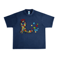 Navy autism awareness Urban Heavy Tee - MaliasSmallBusiness