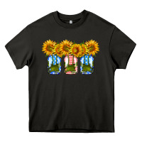 American Sunflower Mason Jar Heavy Core Tee | Teevron
