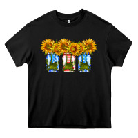 Black american sunflower mason jar Heavy Core Tee - HRA Design Shop