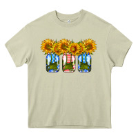 Mossy american sunflower mason jar Heavy Core Tee - HRA Design Shop