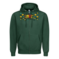 Sports Green for the love of the game softball Zipper Hoodie - Jasminsmagicworld