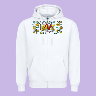 For The Love Of The Game Softball Zipper Hoodie Designed By Jasminsmagicworld