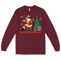 Burgundy out here ballin' Long Sleeve Tee - MaliasSmallBusiness
