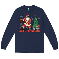 Navy out here ballin' Long Sleeve Tee - MaliasSmallBusiness