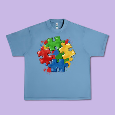 Autism Puzzles Urban Heavy Tee Designed By Maliassmallbusiness