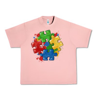 Salmon autism puzzles Urban Heavy Tee - MaliasSmallBusiness